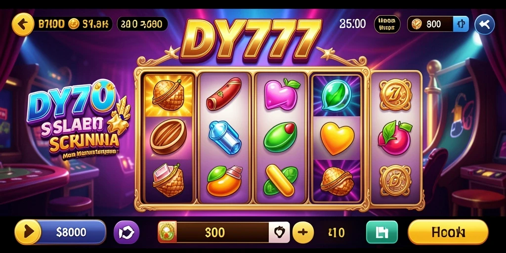Tampilan gameplay Slot DY777 yang menarik dan penuh warna.
