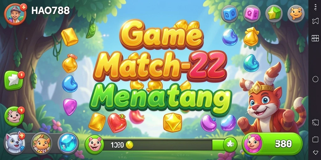 Screenshot utama HAO788 menampilkan gameplay seru Match-3.