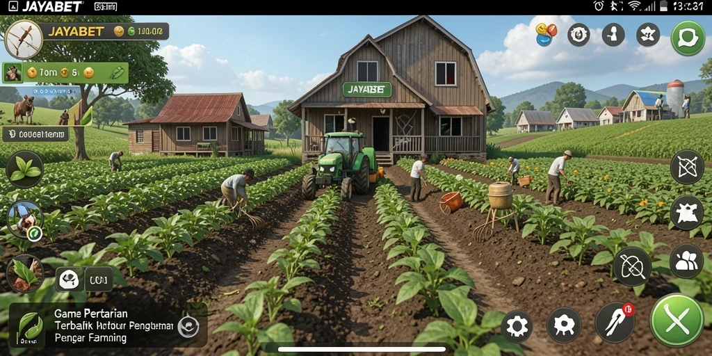 Tampilan gameplay JAYABET yang seru dan interaktif dalam bertani.